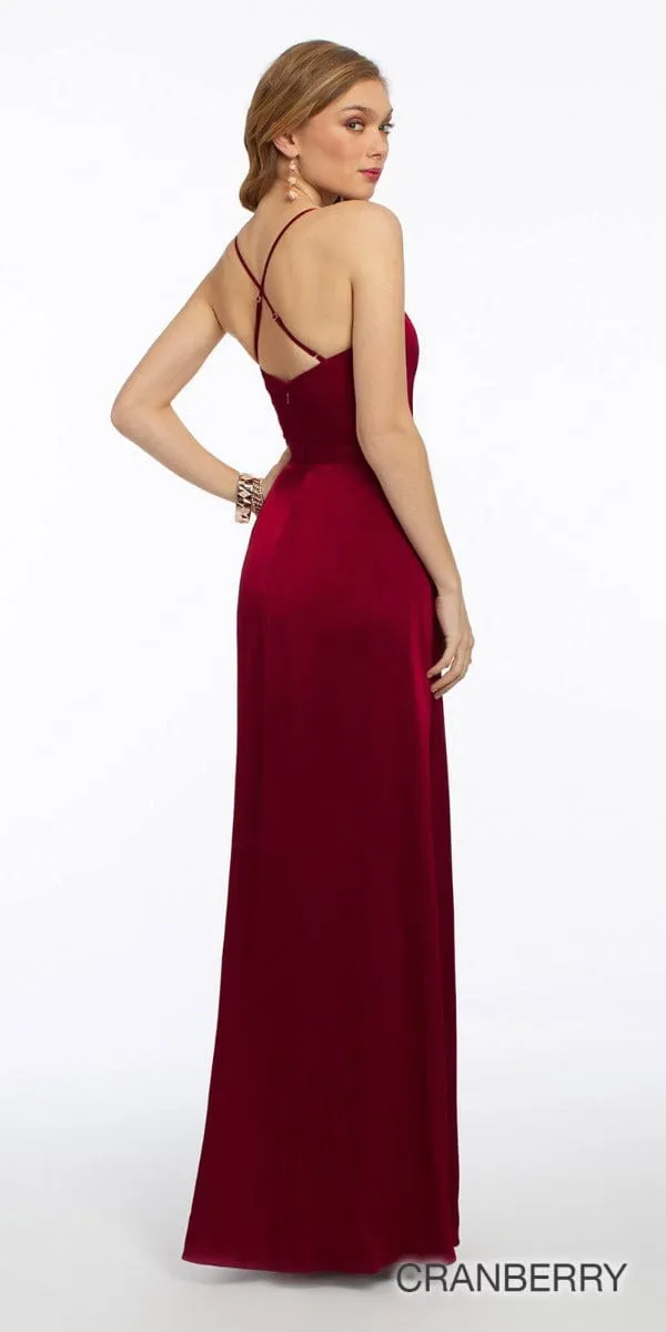 Plunge Crepe X-Back Dress - Missy