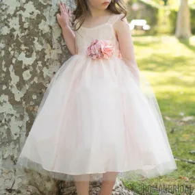 Popular Simple Design Strap A-line Tulle Flower Girl Dresses, FG011