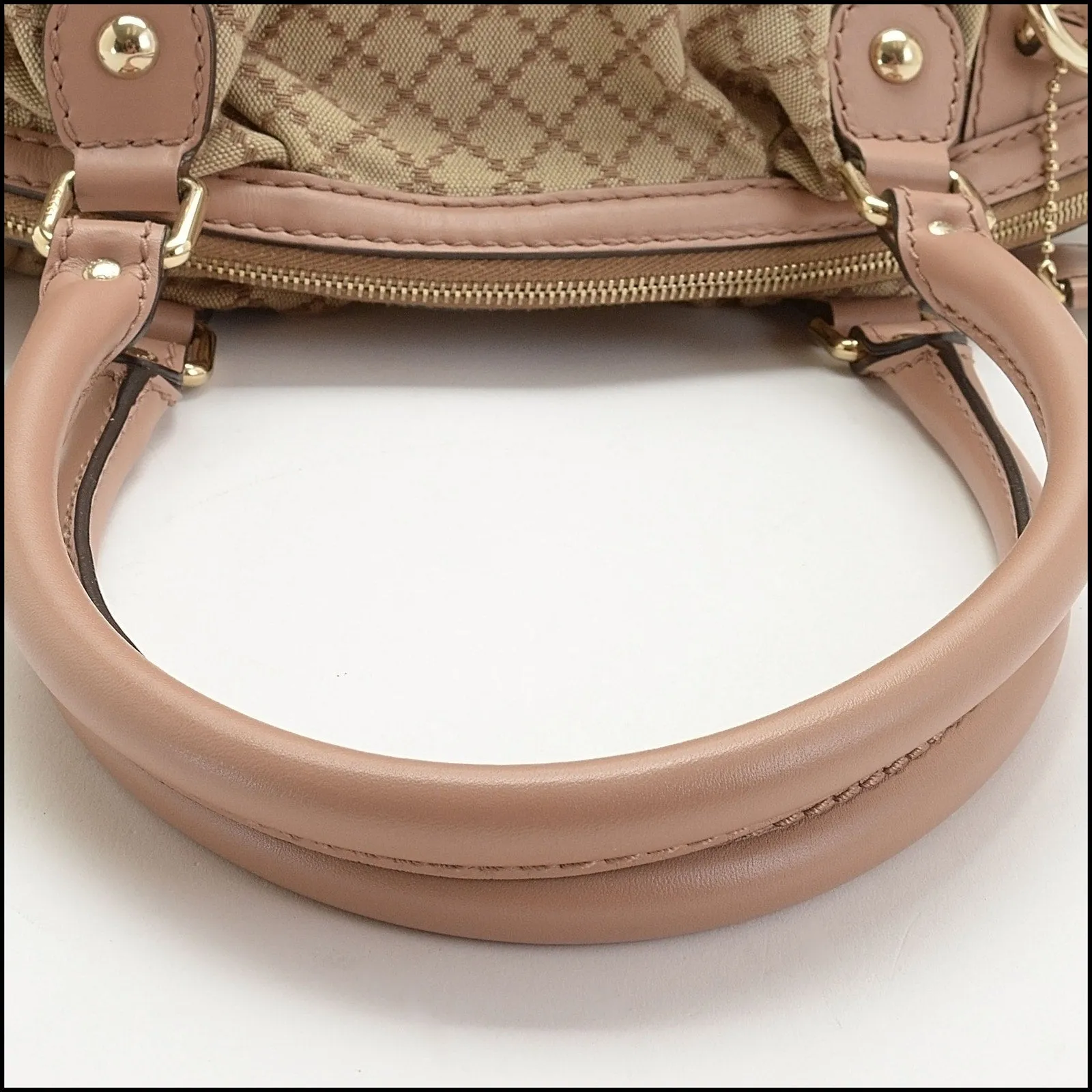 RDC14040 Authentic GUCCI GG Sukey Diamante Canvas Satchel Bag