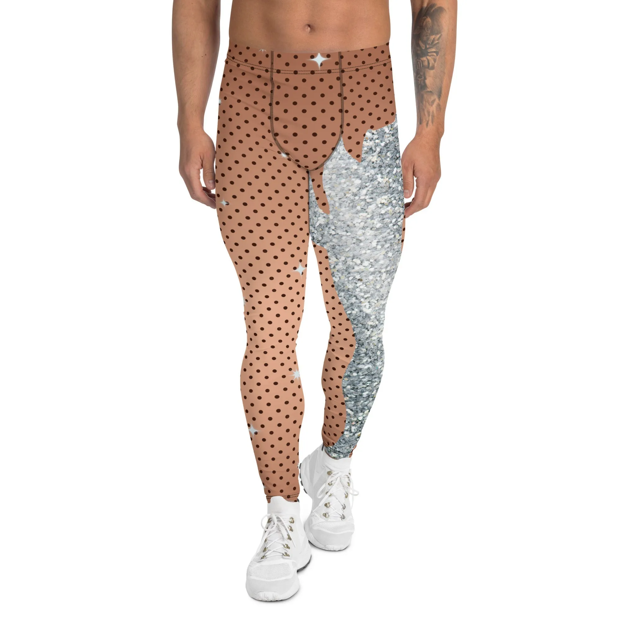 Sequin Print Mesh Men's Leggings