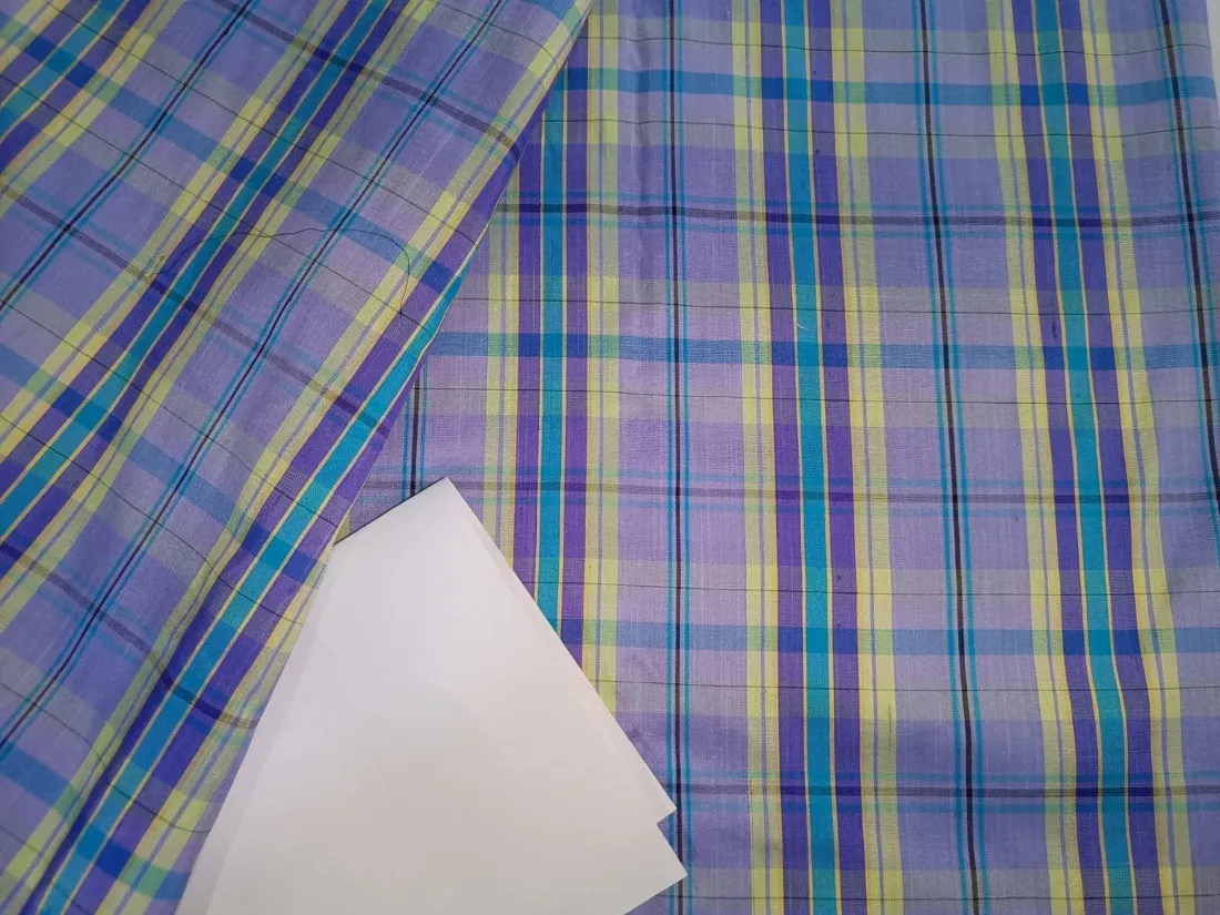 Silk Dupioni Shades of Purple, Green & Blue Plaids fabric 54" wide DUP#C40[3]