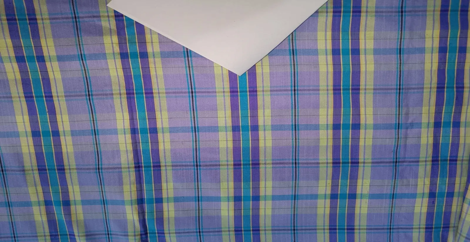 Silk Dupioni Shades of Purple, Green & Blue Plaids fabric 54" wide DUP#C40[3]