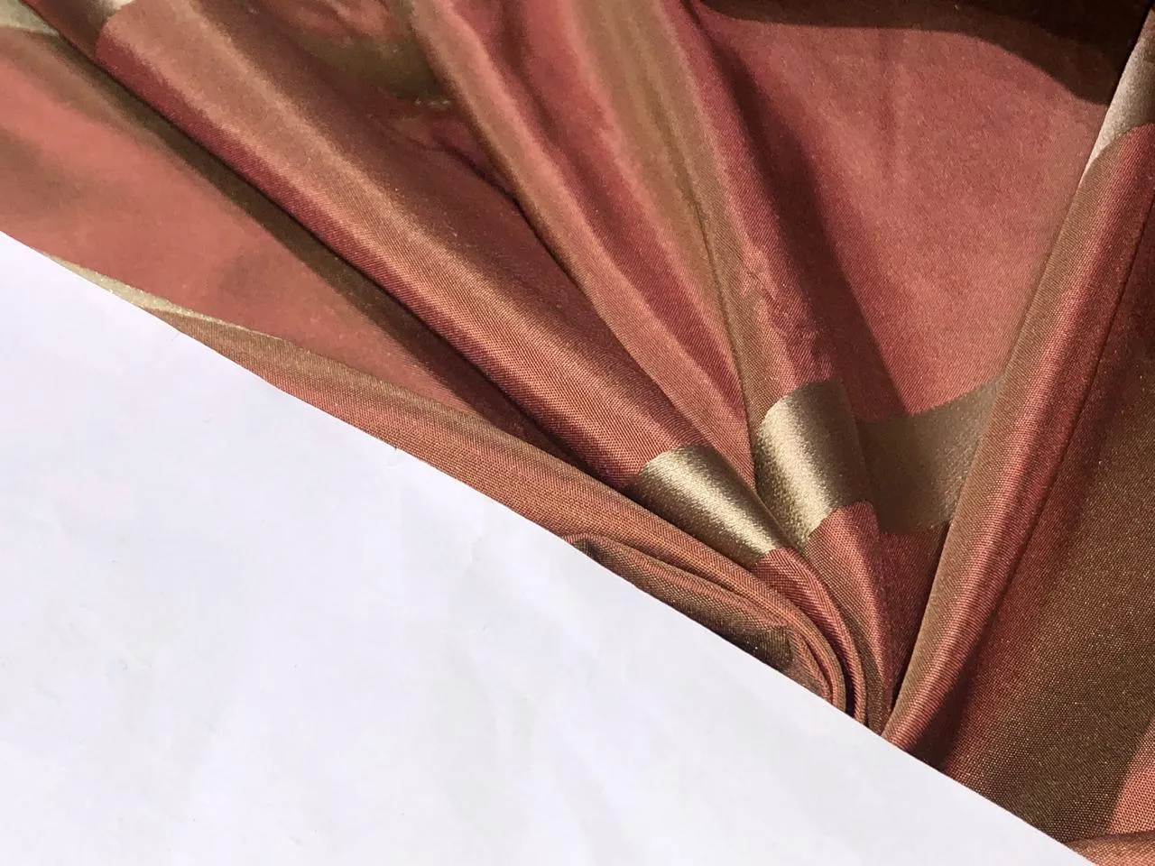 silk taffeta fabric golden bronze color with gold stripes wide 54" WIDE TAFS157[2]