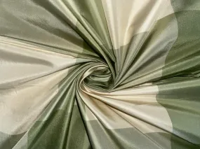 SILK TAFFETA FABRIC GREEN AND GOLD plaids 54" wide  TAFC23[1]