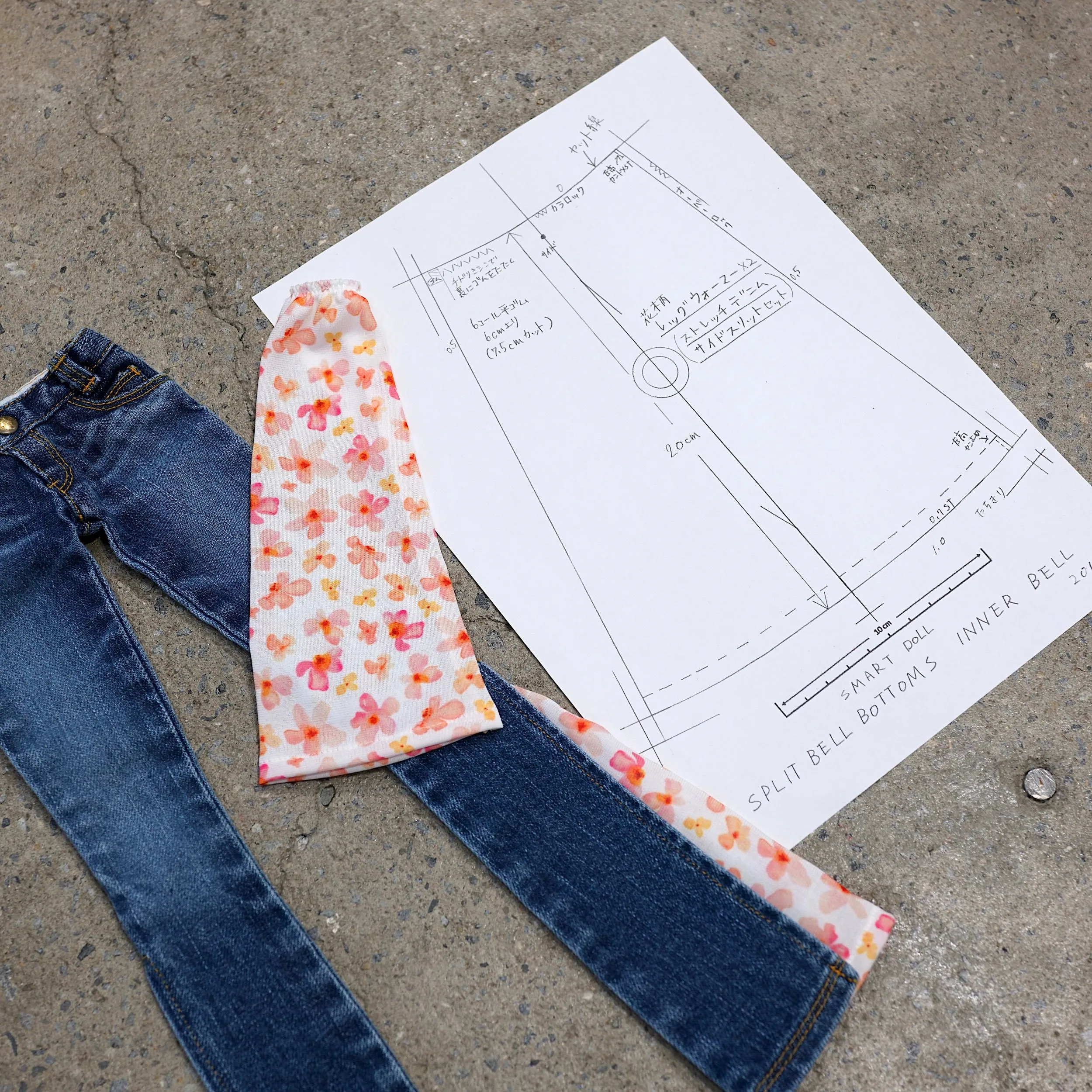 Split Bell Bottoms (Floral Tangerine)