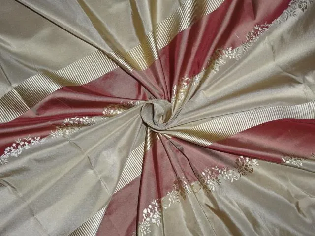 STUNNING SILK TAFFETA JACQUARD~ MAROON X GOLD TAFSJ20