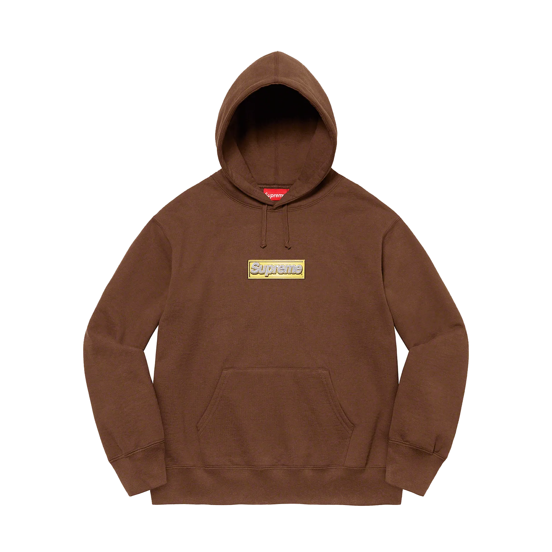 Supreme Bling Box Logo Hooded Sweatshirt 'Dark Brown'