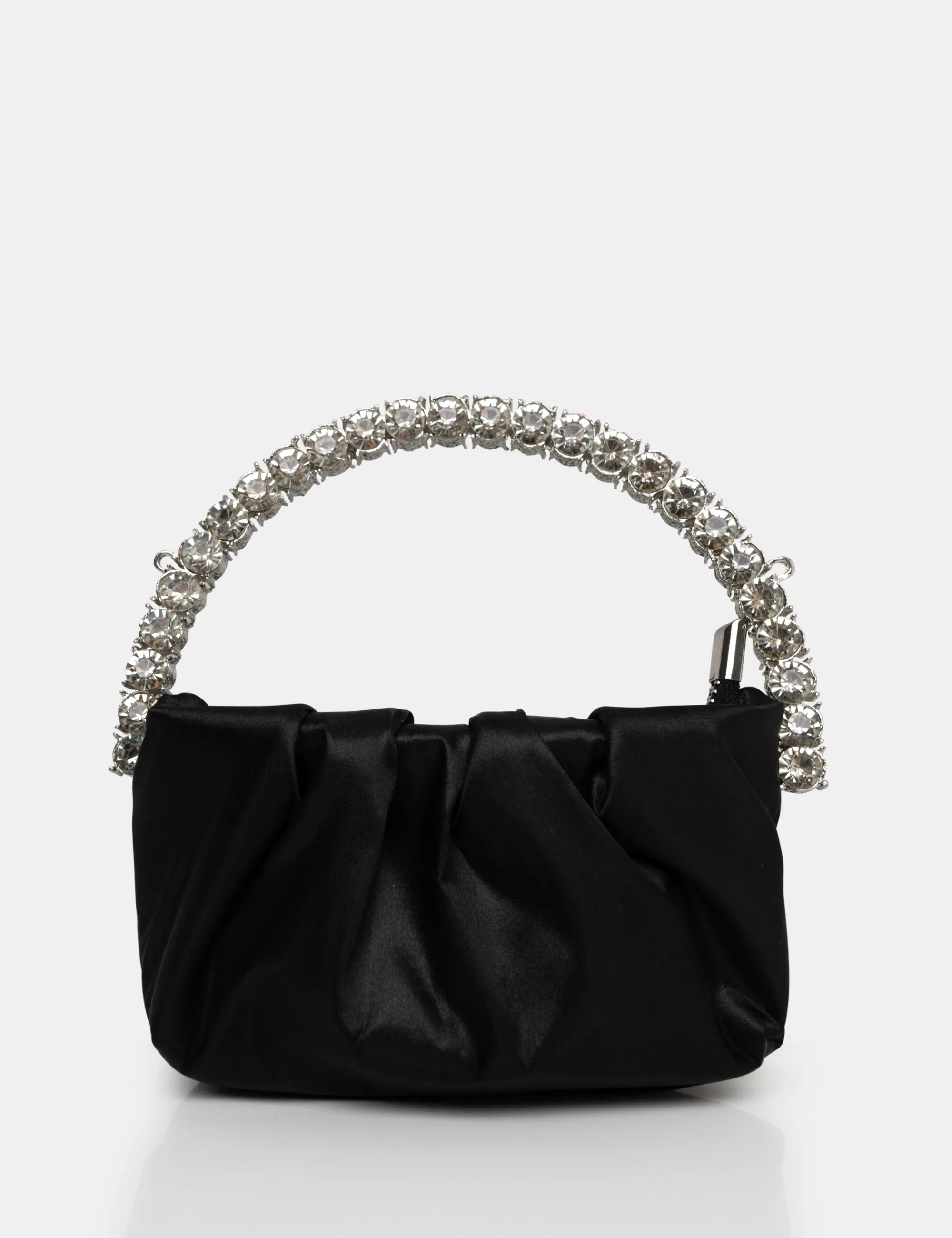 The Aurora Black Pu Diamante Handle Mini Bag