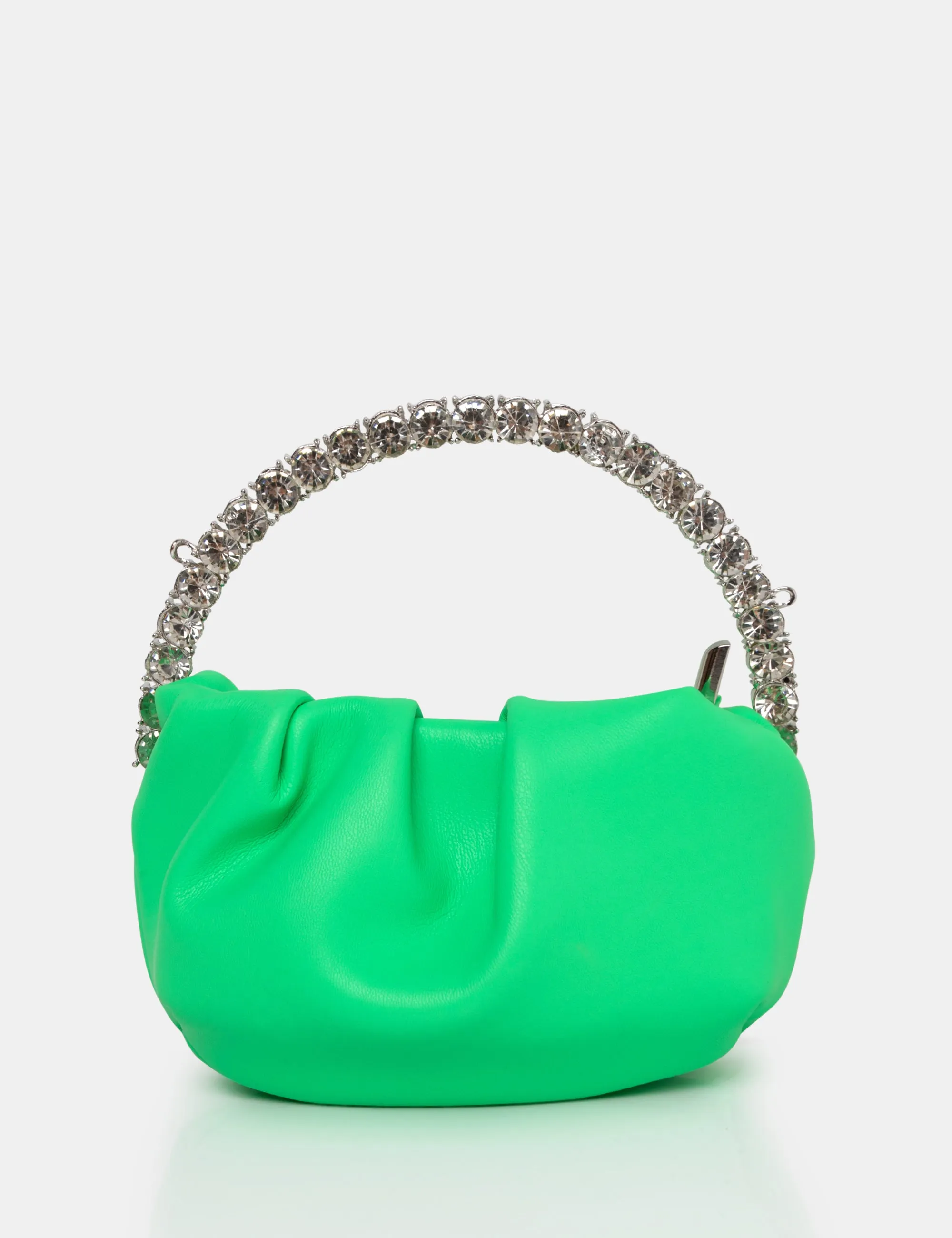 The Aurora Lime Pu Diamante Handle Mini Bag