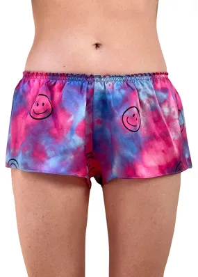 Ultraviolet Psychedelic Silk Flutter Shorts