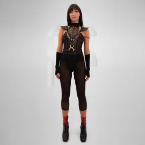 Vegan Laser-Cut Sheer Leggings