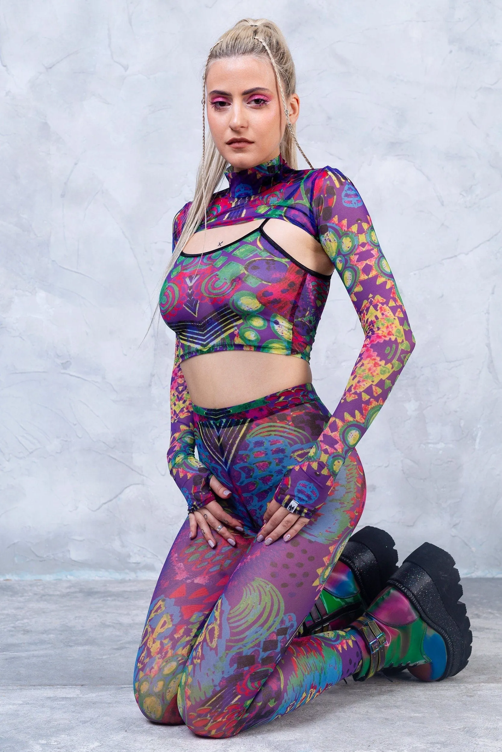 Vibeology Mesh 2 Piece Shrug Set