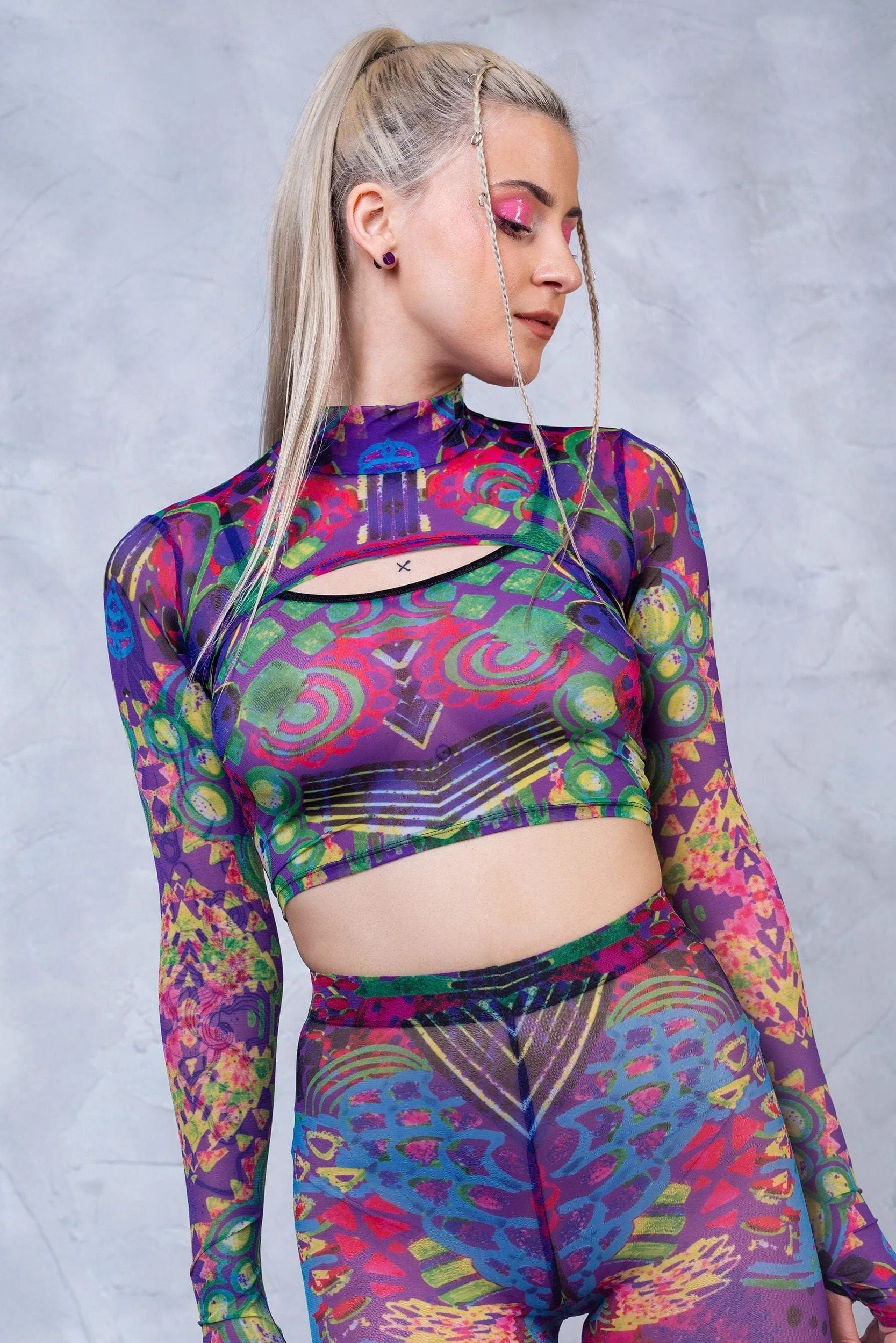 Vibeology Mesh 2 Piece Shrug Set